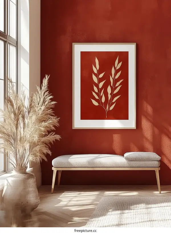 Modern Interior Design with Abstract Art Print