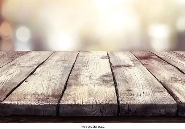 Wooden Tabletop with Blurred Background