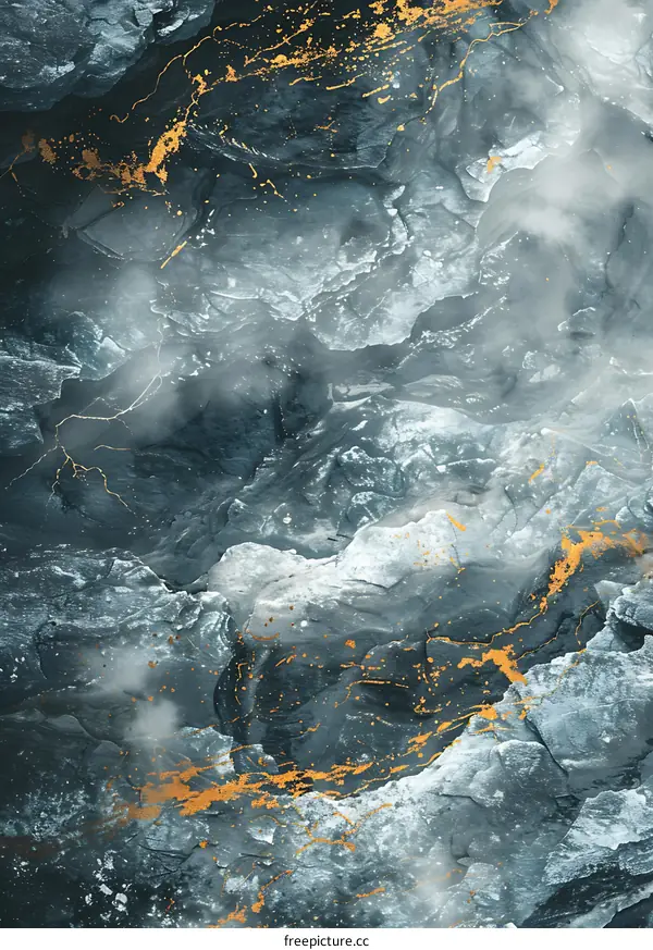 Abstract Blue and Gold Swirls