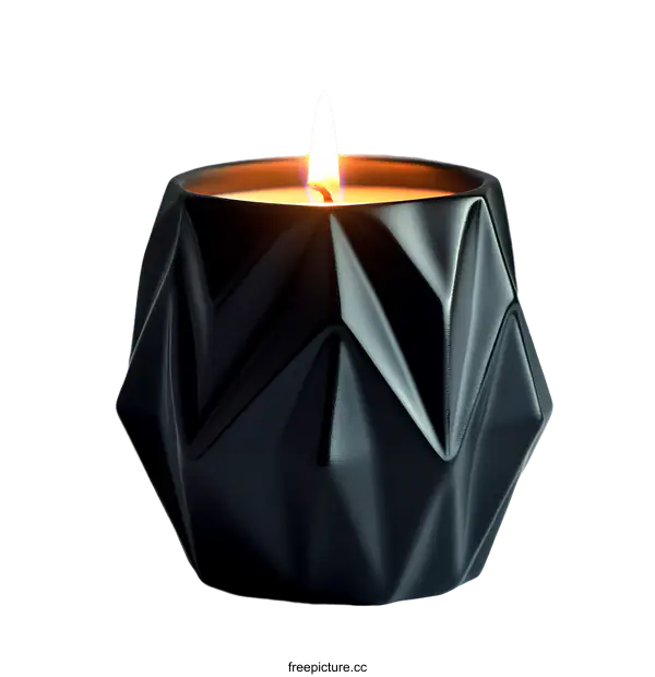 [Transparent Background PNG]Modern Geometric Black Candle Holder