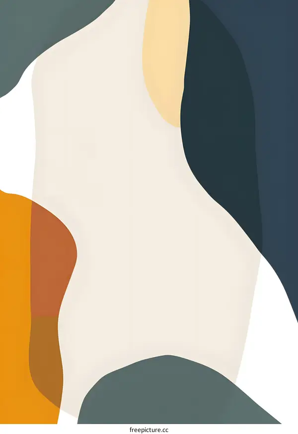 Abstract Minimalist Background with Fluid Shapes in Earthy Tones