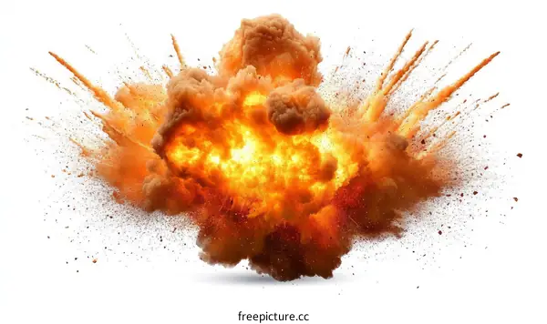 Explosive Explosion Burst of Fire and Smoke