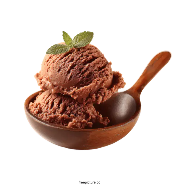 [Transparent Background PNG]Delicious Chocolate Ice Cream Scoop
