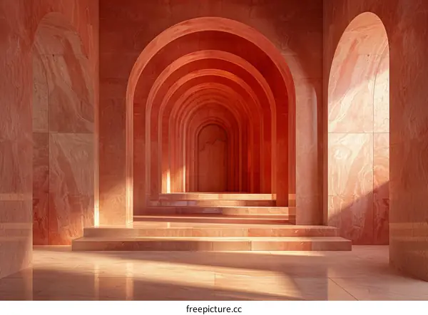 Archway Corridor in a Modern Architectural Design