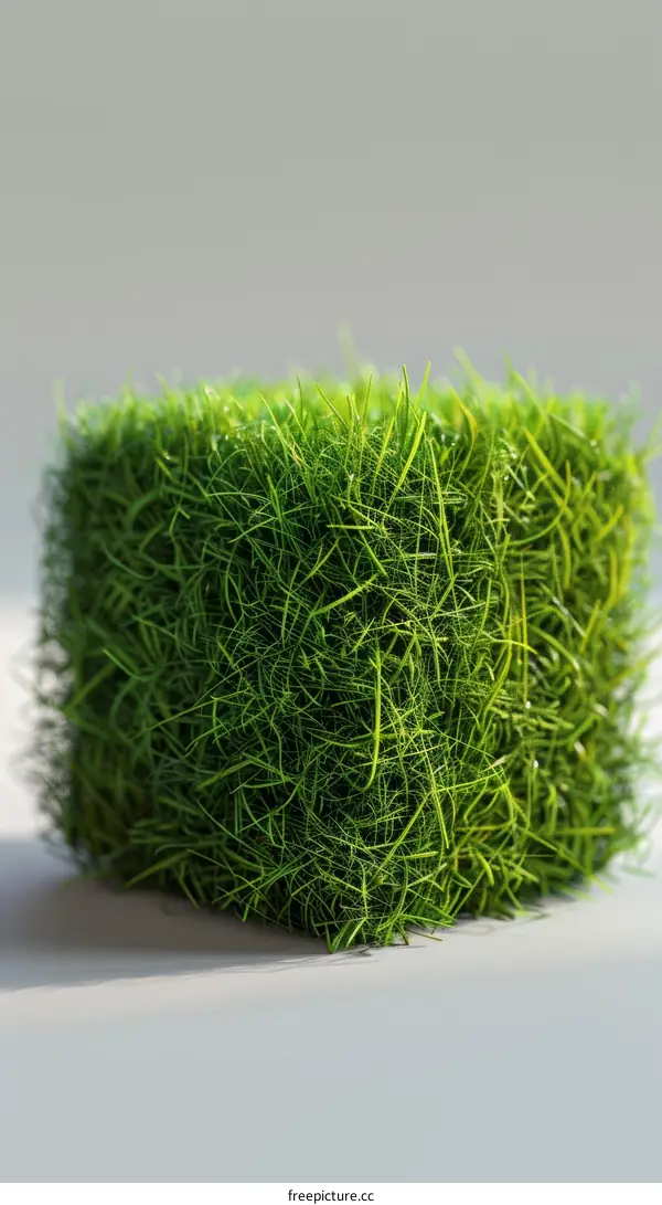 Grass cube on a white background