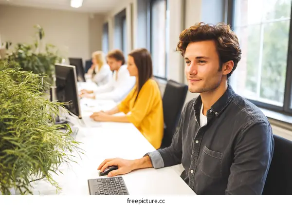 Modern Office Workplace with Young Professionals