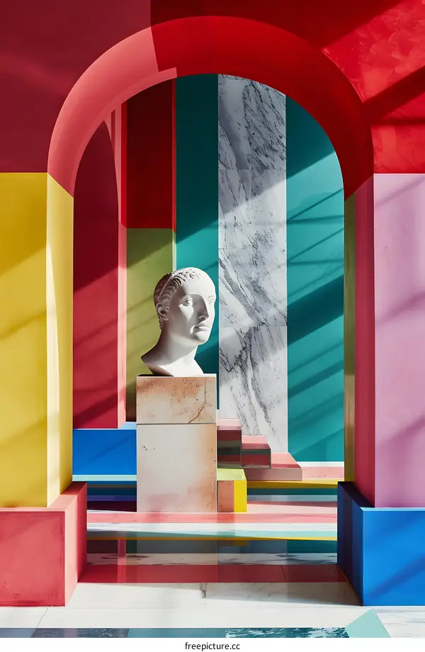 Colorful Abstract Art Sculpture Interior Design