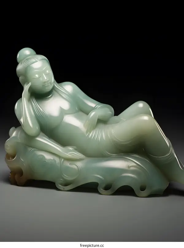 Jade Sculpture of Reclining Woman