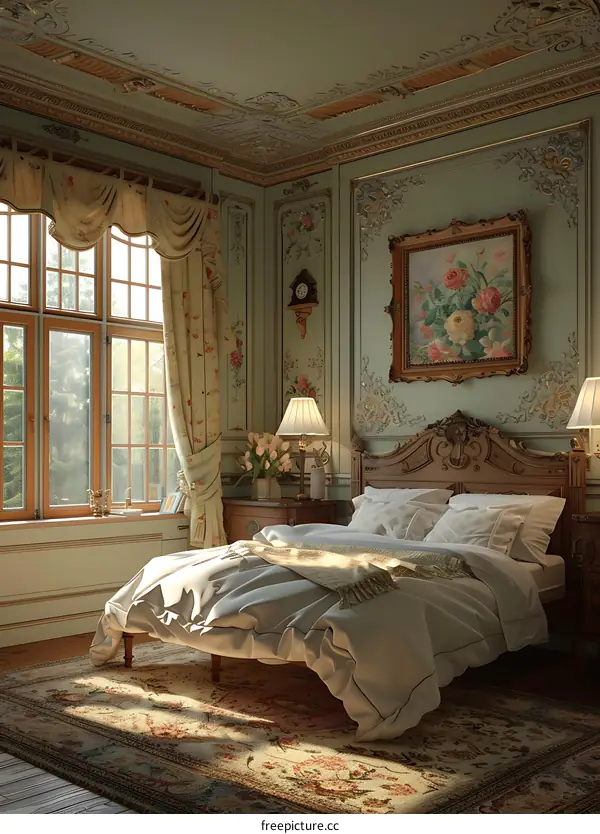 A bedroom in Rococo style