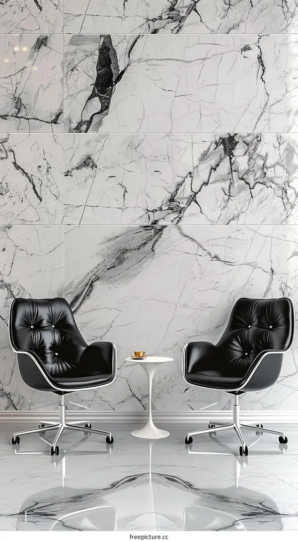Elegant Interior Design with Marble Wall