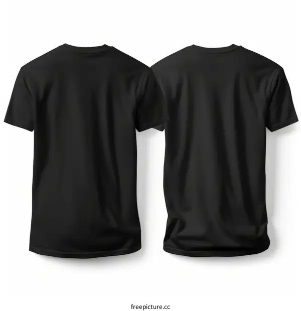 Black T-Shirt Mockup - Back View