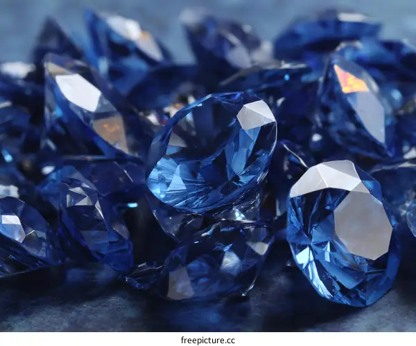 Close-up View of Sparkling Blue Gems