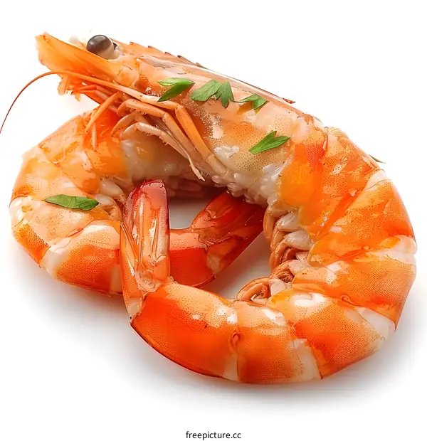 Freshwater prawn isolated on white background