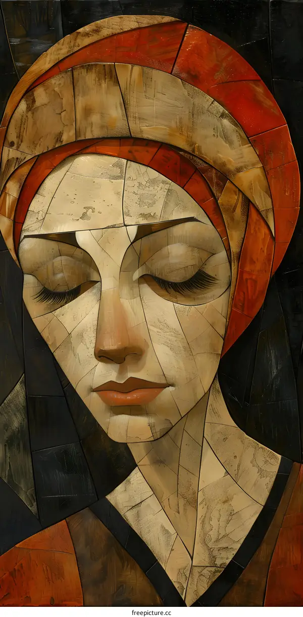 Portrait of a young woman with red scarf