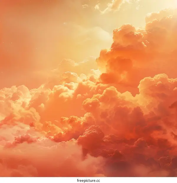 A Dramatic Sky Filled with Orange Clouds
