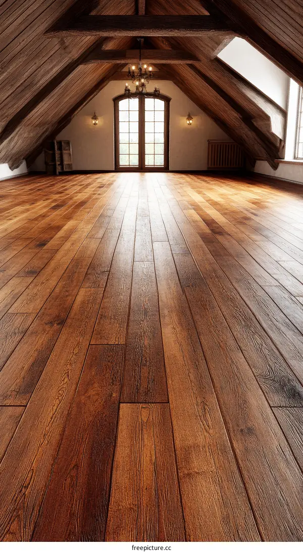 Spacious Attic Room with Wooden Flooring