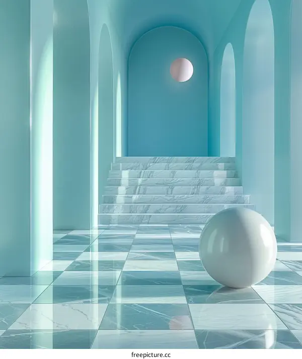 Abstract Mint Green Architectural Interior Design