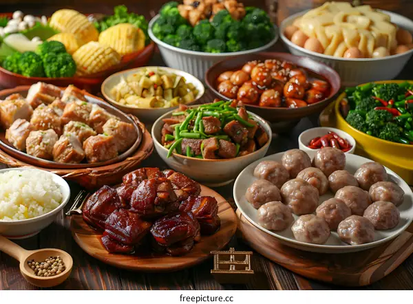 A table full of delicious Chinese food