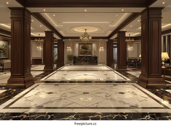 European style hotel lobby interior design