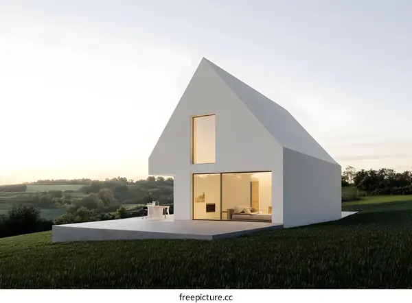 Modern House Design with Large Windows and a Minimalist Exterior