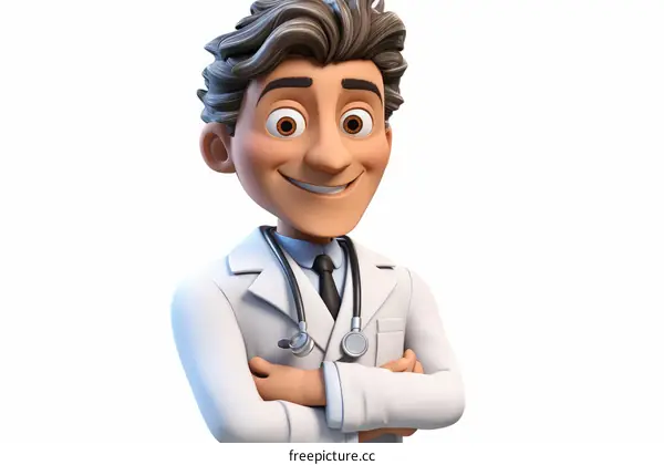 Happy smiling male doctor with arms crossed