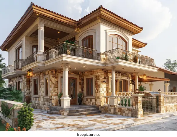 Modern House Architectural Design: Luxury Villa with Courtyard