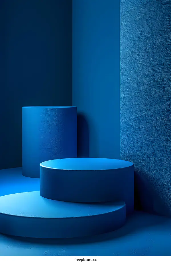 Blue geometric shapes
