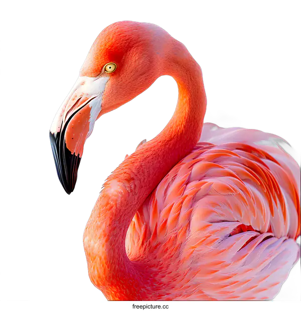 [Transparent Background PNG]Pink Flamingo Portrait