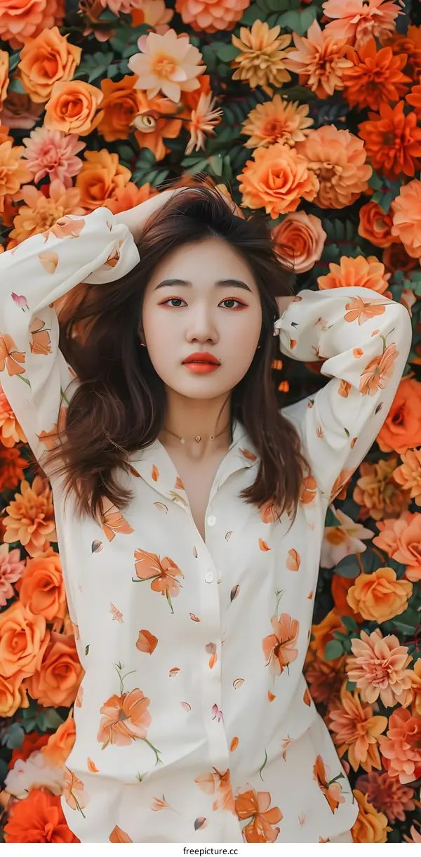 Portrait of a Young Woman with Flowers