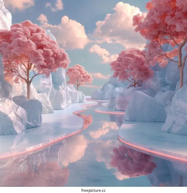 Cherry Blossoms Bloom on a Glacier