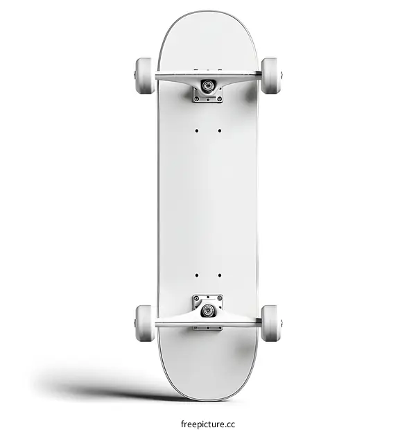 White skateboard isolated on white background. 3d illustration