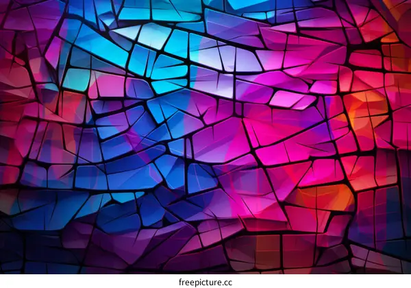 Colorful Cracked 3D Surface Artwork