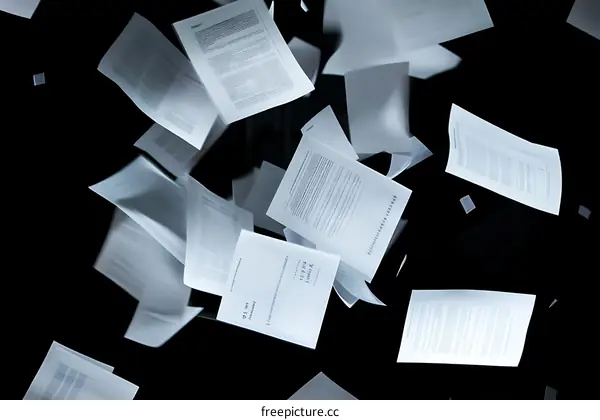 Flying Documents Abstract Background