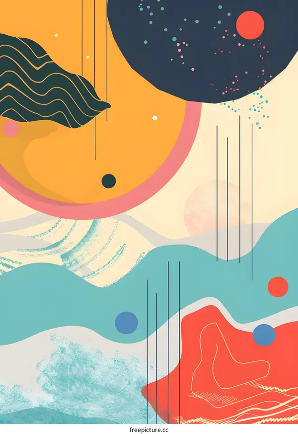 Abstract Background with Colorful Shapes and Lines