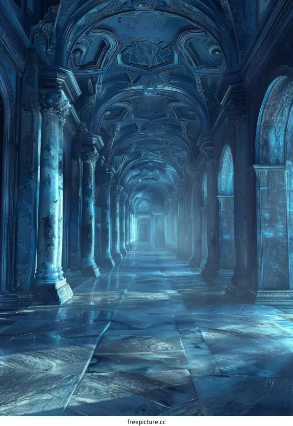 Blue Palace Hallway