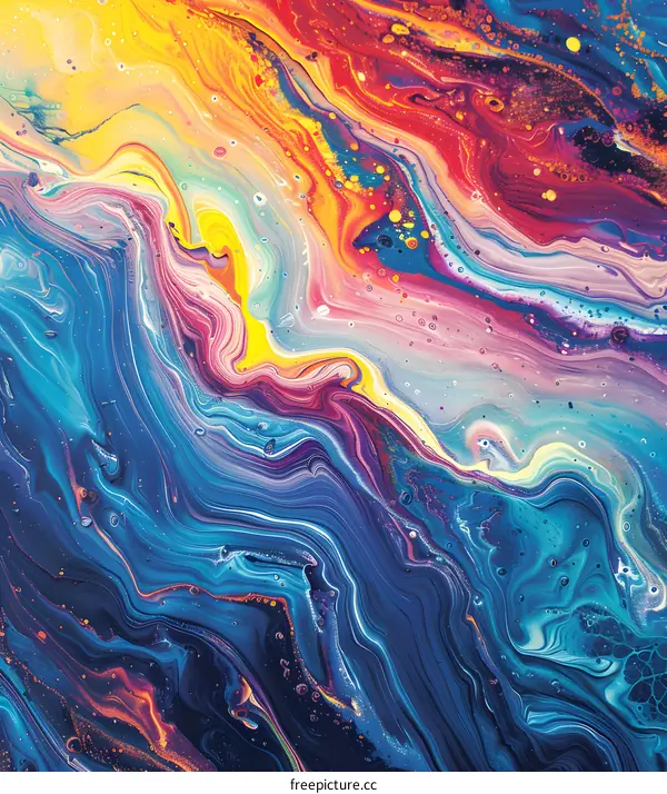 Abstract Painting of Colorful Swirls