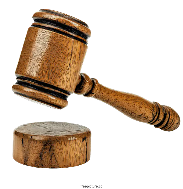 [Transparent Background PNG]Wooden Gavel on Stand  Justice Legal Hammer