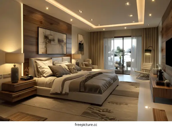 Modern Bedroom Interior Design Illustration