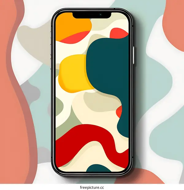 Abstract Phone Wallpaper with Colorful Shapes