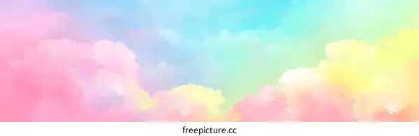 Pastel Sky Cloudscape Illustration