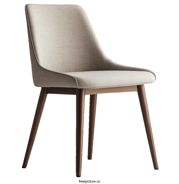 [Transparent Background PNG]Modern Light Beige Fabric Dining Chair