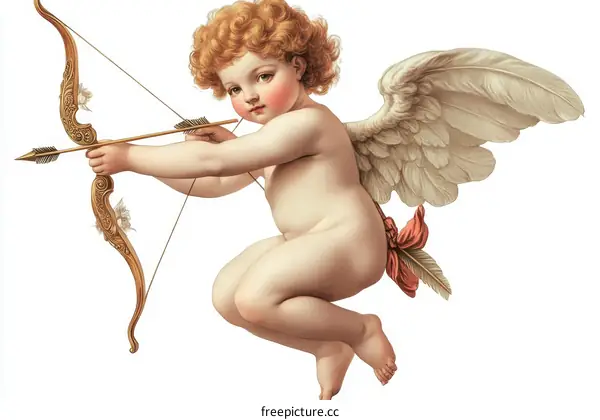 Cupid with Bow and Arrow Illustration