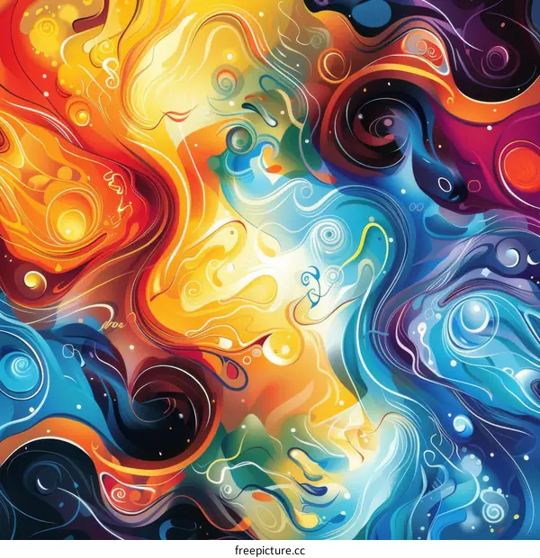 Abstract Canvas Painting in Vibrant Hues