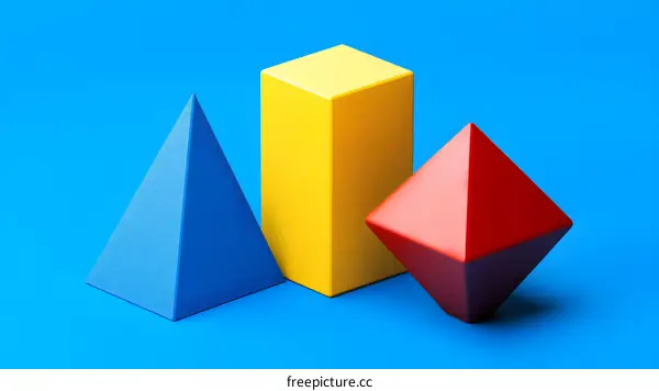 Abstract Geometric Shapes on a Blue Background