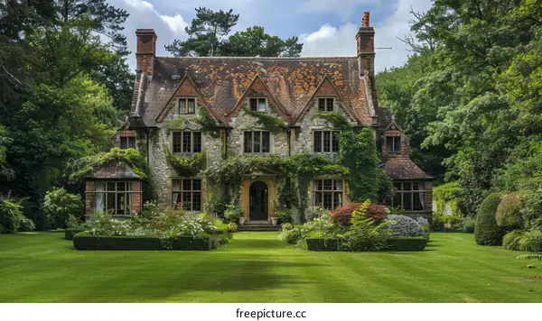Tudor English Country House with Lush Gardens