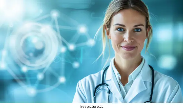 Confident female doctor in a modern hospital setting