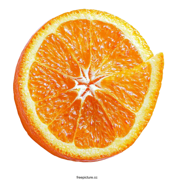 [Transparent Background PNG]Closeup of an Orange Slice
