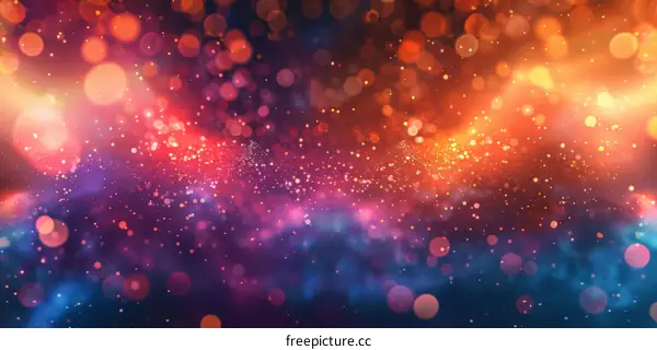 Festive Bokeh Lights Background with Glowing Particles