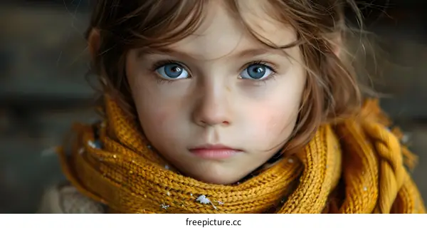 portrait of a beautiful little girl with blue eyes