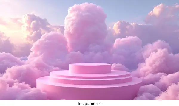 Pink Cloud Scene 3D Product Display